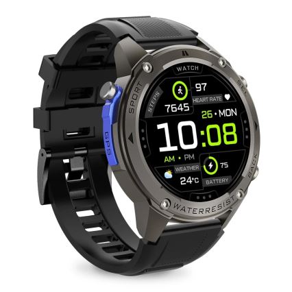Aligator AW12BK - Έξυπνο ρολόι Watch GPS 500 mAh IP69K μαύρο