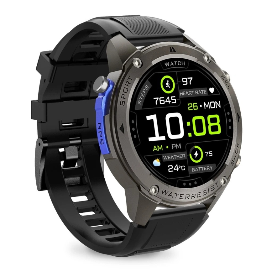 Aligator AW12BK - Έξυπνο ρολόι Watch GPS 500 mAh IP69K μαύρο