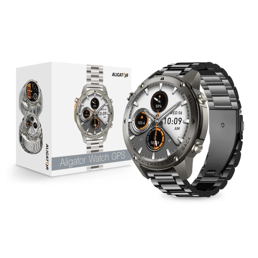 Aligator AW12BK - Έξυπνο ρολόι Watch GPS 500 mAh IP69K μαύρο