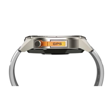 Aligator AW12SR - Έξυπνο ρολόι με GPS, μπαταρία 500 mAh, πιστοποίηση IP69K, ασημί