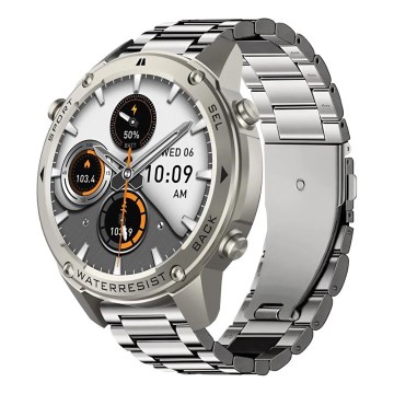 Aligator AW12SR - Έξυπνο ρολόι με GPS, μπαταρία 500 mAh, πιστοποίηση IP69K, ασημί
