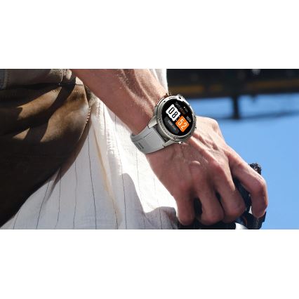 Aligator AW12SR - Έξυπνο ρολόι με GPS, μπαταρία 500 mAh, πιστοποίηση IP69K, ασημί