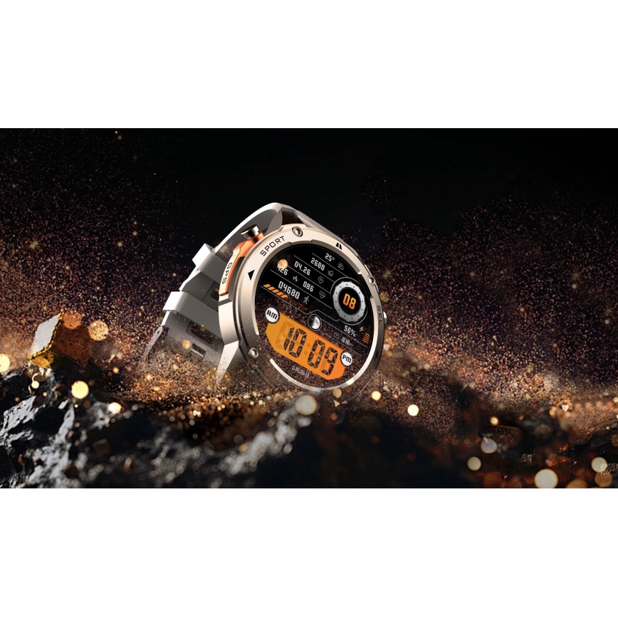 Aligator AW12SR - Έξυπνο ρολόι με GPS, μπαταρία 500 mAh, πιστοποίηση IP69K, ασημί