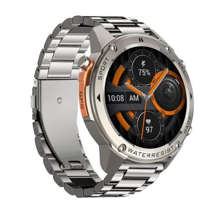 Aligator AW12SR - Έξυπνο ρολόι με GPS, μπαταρία 500 mAh, πιστοποίηση IP69K, ασημί