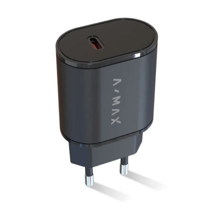 Aligator AX0002V - Γρήγορος φορτιστής A-MAX Power Delivery 20W USB-C, μαύρος