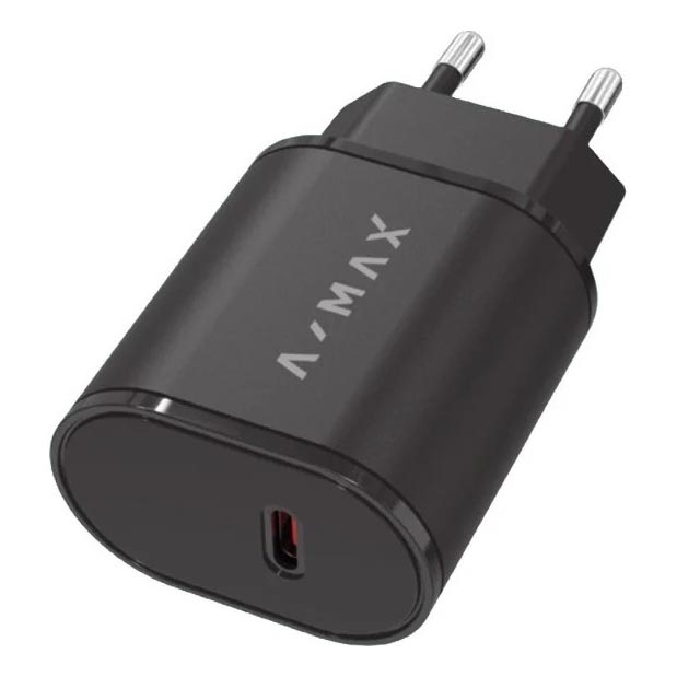 Aligator AX0002V - Γρήγορος φορτιστής A-MAX Power Delivery 20W USB-C, μαύρος