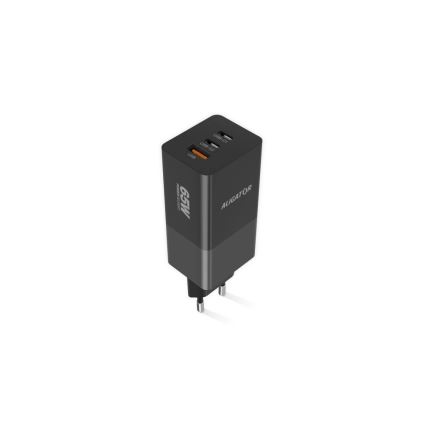 Aligator CHPD0027 - Ταχυφορτιστής GaN με Power Delivery 65W, 2x USB-C + USB-A, μαύρο
