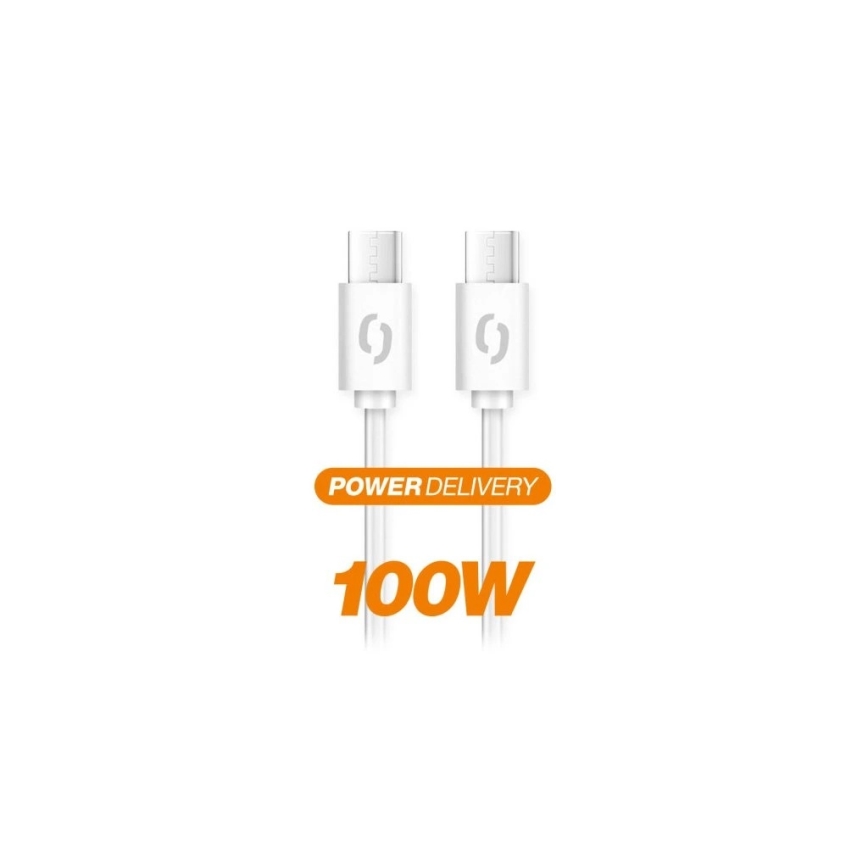 Aligator DATKP47 - Καλώδιο USB-C σε USB-C με Power Delivery 100W, 1,5 m, λευκό