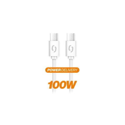 Aligator DATKP47 - Καλώδιο USB-C σε USB-C με Power Delivery 100W, 1,5 m, λευκό