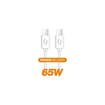 Aligator DATKP49 - USB καλώδιο USB-C / USB-C 65W Power Delivery 1,5m λευκό