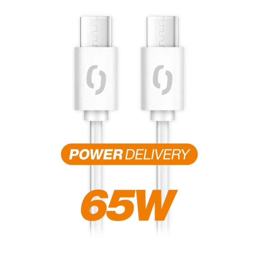 Aligator DATKP55 - καλώδιο USB-C / USB-C 65W με Power Delivery 0,5m λευκό