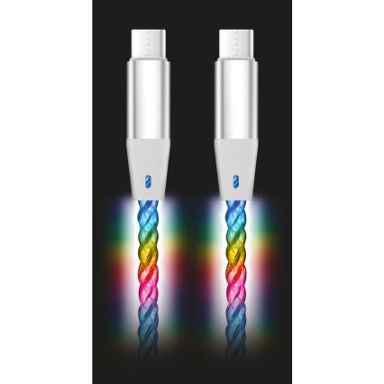 Aligator DATKP62 - καλώδιο USB-C σε USB-C με φωτισμό LED 65W Power Delivery 1,2m