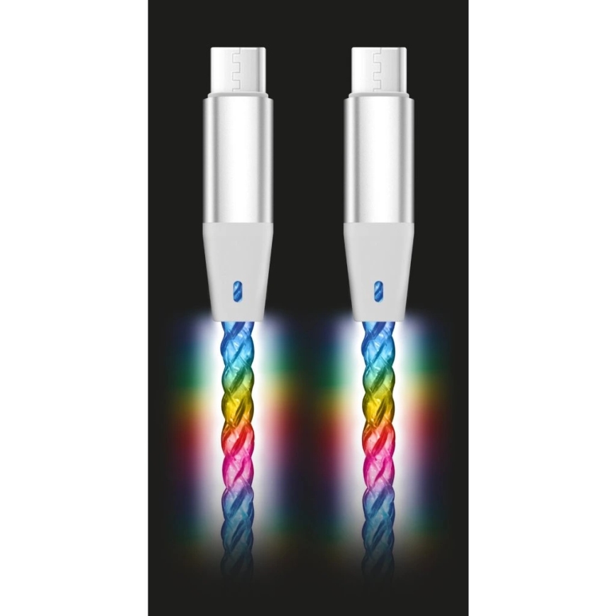 Aligator DATKP62 - καλώδιο USB-C σε USB-C με φωτισμό LED 65W Power Delivery 1,2m