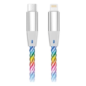 Aligator DATKP63 - Καλώδιο USB USB-C / Lightning με φωτισμό LED, 30W Power Delivery, 1,2 m