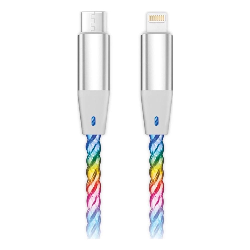 Aligator DATKP63 - Καλώδιο USB USB-C / Lightning με φωτισμό LED, 30W Power Delivery, 1,2 m