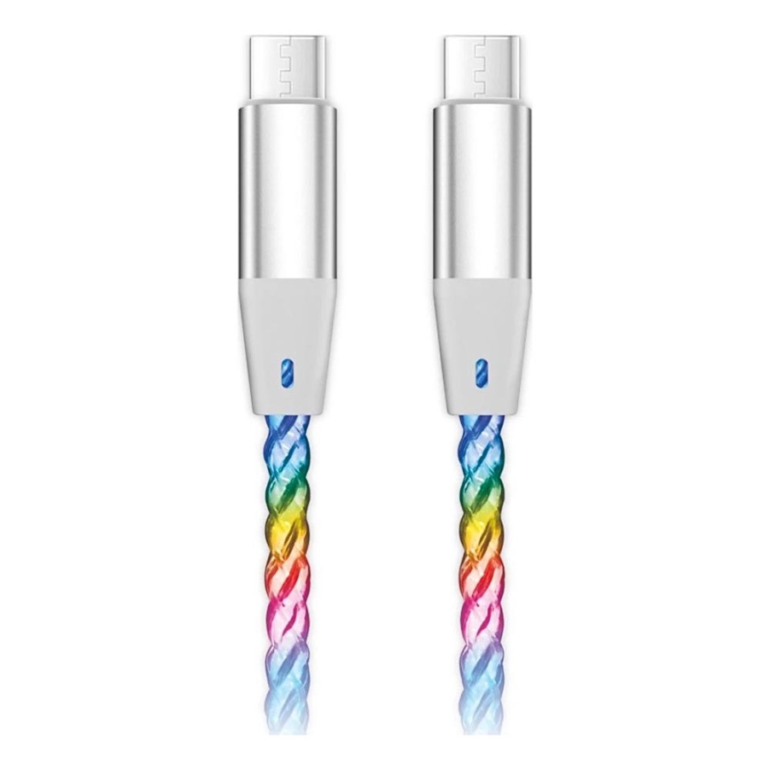 Aligator DATKP64 - καλώδιο USB-C σε USB-C με LED φωτισμό, υποστήριξη 65W Power Delivery, 0,5m