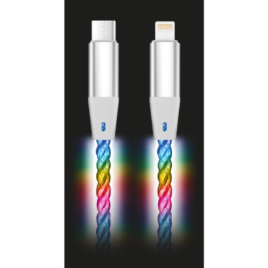 Aligator DATKP65 - Καλώδιο USB USB-C σε Lightning με ενσωματωμένο LED φωτισμό, 30W Power Delivery (PD) 0,5m