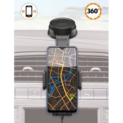 Aligator HA25 - Βάση τηλεφώνου για αυτοκίνητο με εύκαμπτο βραχίονα, μαύρη