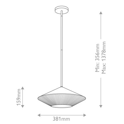 Alora Mood - Κρεμαστό φωτιστικό DAPHNE 1xE27/60W/230V διάμετρος 38,1 cm μαύρο