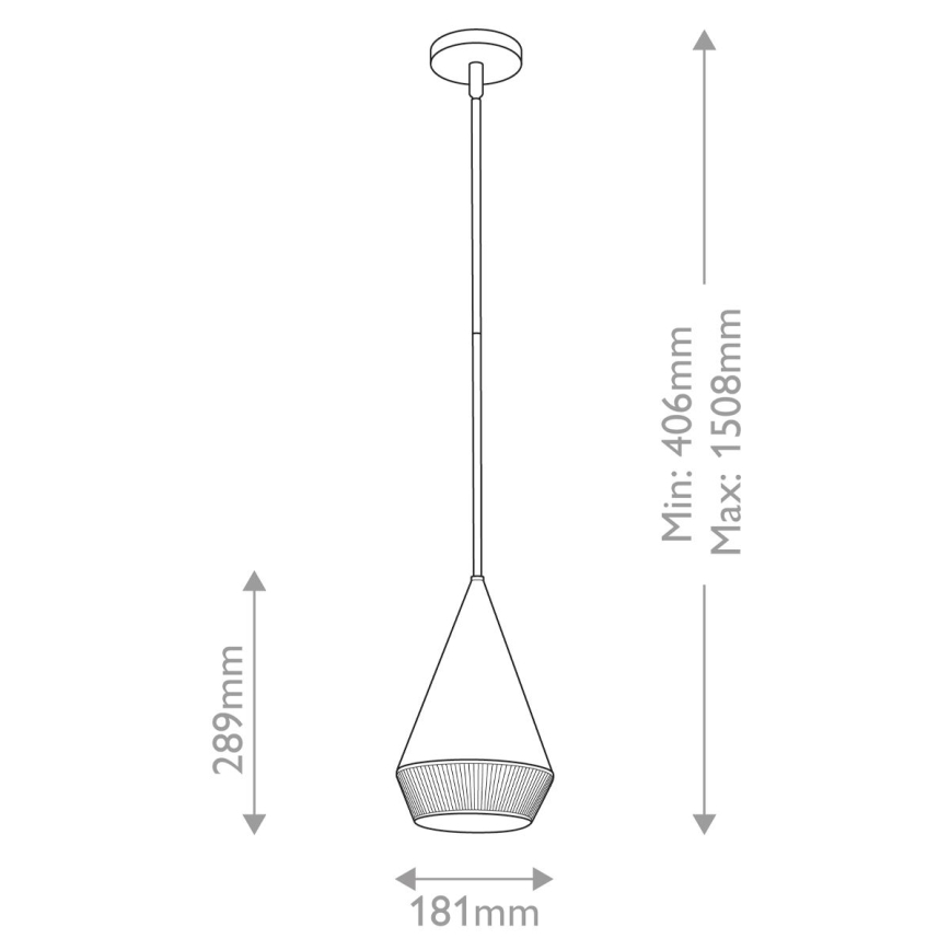 Alora Mood - Κρεμαστό φωτιστικό σε ράβδο DAPHNE 1xE27/60W/230V διάμ. 18,1 cm μαύρο/καφέ