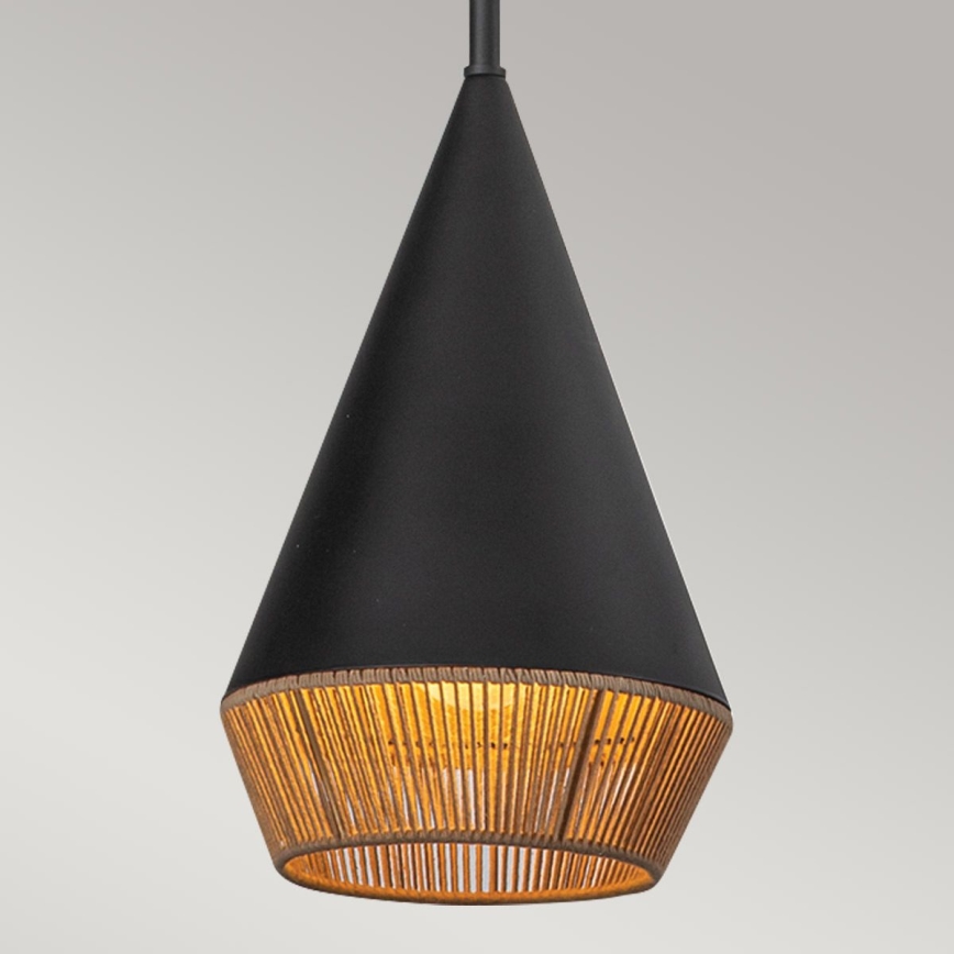 Alora Mood - Κρεμαστό φωτιστικό σε ράβδο DAPHNE 1xE27/60W/230V διάμ. 18,1 cm μαύρο/καφέ