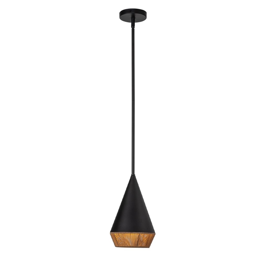 Alora Mood - Κρεμαστό φωτιστικό σε ράβδο DAPHNE 1xE27/60W/230V διάμ. 18,1 cm μαύρο/καφέ