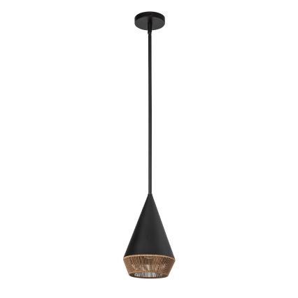 Alora Mood - Κρεμαστό φωτιστικό σε ράβδο DAPHNE 1xE27/60W/230V διάμ. 18,1 cm μαύρο/καφέ