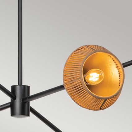 Alora Mood - Πολυέλαιος σε ράβδο DAPHNE 6xE14/40W/230V μαύρο/καφέ