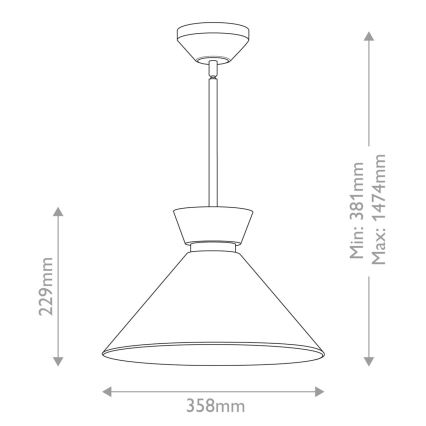 Alora Mood - Κρεμαστό φωτιστικό HALSTON σε ράβδο 1xE27/60W/230V, χρυσό