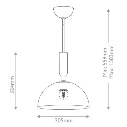 Alora Mood - Κρεμαστό φωτιστικό JUDE 1xE27/60W/230V διάμετρος 30,5 cm ορείχαλκος