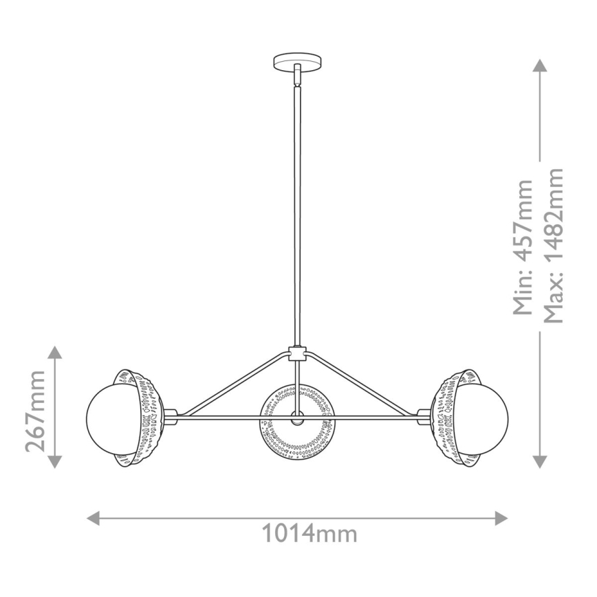 Alora Mood - Φωτιστικό οροφής σε ράβδο PERTH 3xE14/40W/230V χρυσό