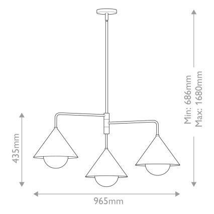 Alora Mood - Φωτιστικό οροφής σε ράβδο REMYCK 3xE27/60W/230V χρυσό