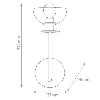 Alora Mood - Επιτοίχιο φωτιστικό SYLVIA 1xE14/40W/230V χρυσό