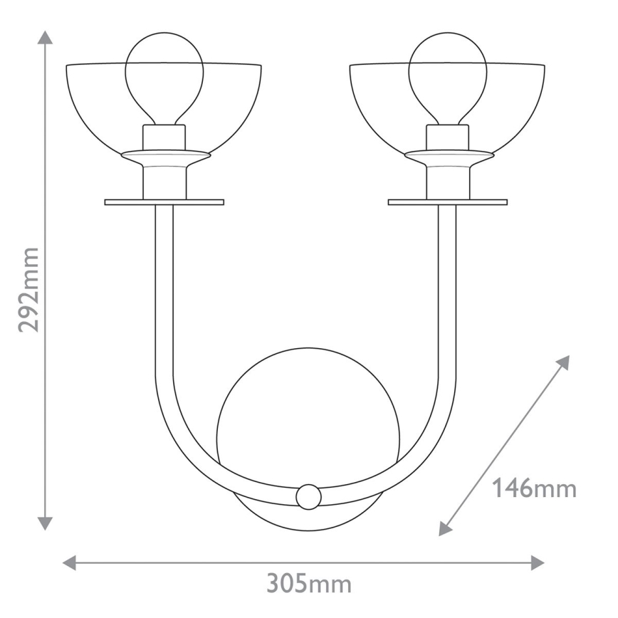Alora Mood - Επιτοίχιο φωτιστικό SYLVIA 2xE14/40W/230V χρυσό
