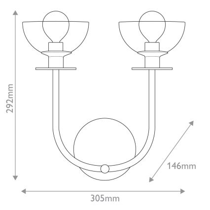 Alora Mood - Επιτοίχιο φωτιστικό SYLVIA 2xE14/40W/230V χρυσό