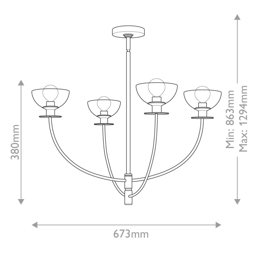 Alora Mood - Φωτιστικό σε ράβδο SYLVIA 4xE14/40W/230V χρυσό