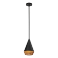 Alora Mood - Κρεμαστό φωτιστικό σε ράβδο DAPHNE 1xE27/60W/230V διάμ. 18,1 cm μαύρο/καφέ
