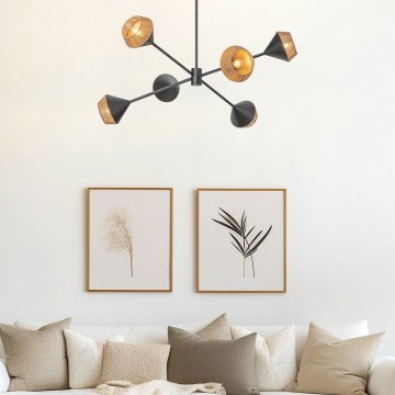 Alora Mood - Πολυέλαιος σε ράβδο DAPHNE 6xE14/40W/230V μαύρο/καφέ