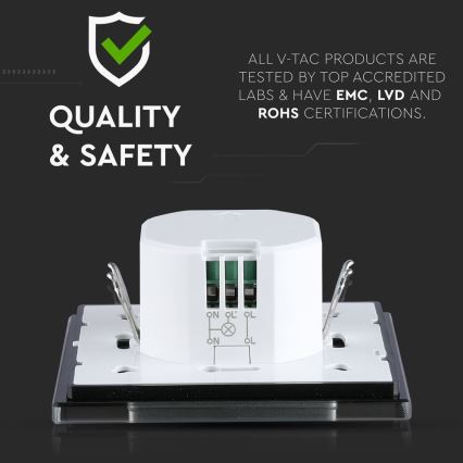 Αισθητήρας κίνησης μικροκυμάτων 180° 300W/230V μαύρο