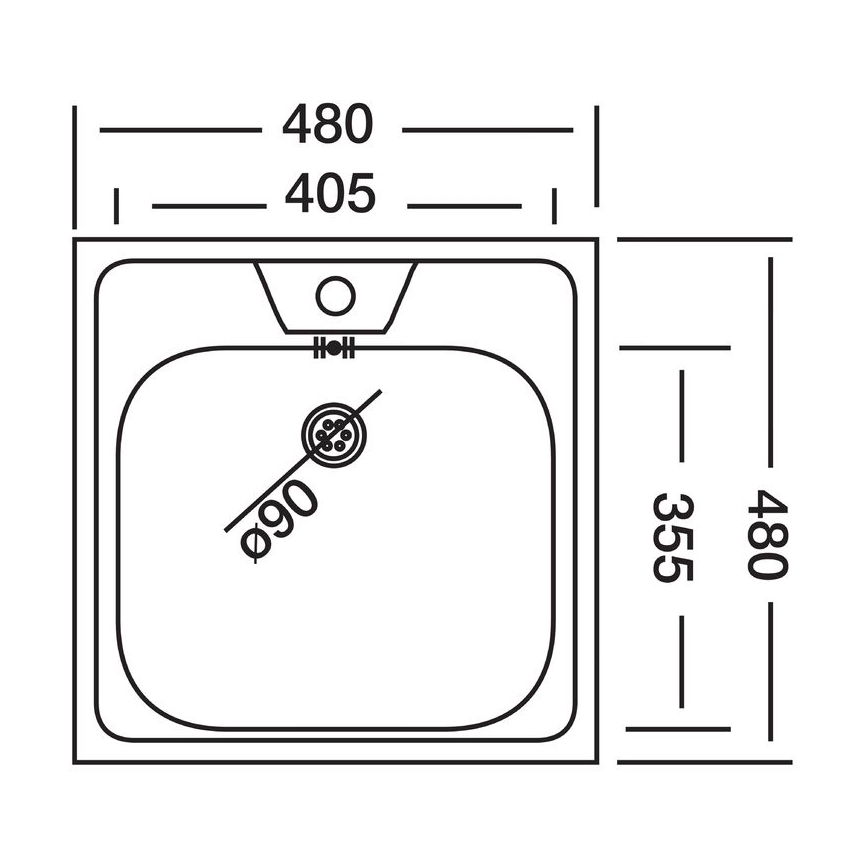 ALVEUS 1074634 - Νεροχύτης κουζίνας ALLUX 48x48 cm ανοξείδωτος/σατινέ