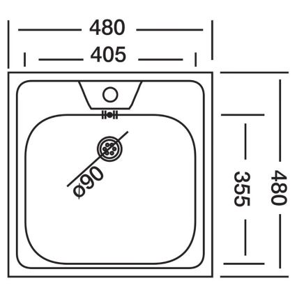 ALVEUS 1074634 - Νεροχύτης κουζίνας ALLUX 48x48 cm ματ ατσάλι/σατινέ