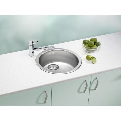 ALVEUS 1084837 - Νεροχύτης κουζίνας FORM διάμετρος 45 cm ματ ατσάλι/σατινέ, μεγάλη γούρνα