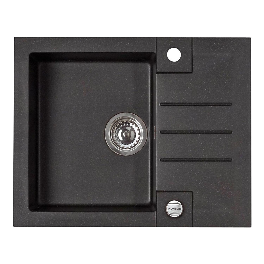 ALVEUS 1090951 - Νεροχύτης κουζίνας ROCK 59,5x47,5 cm γρανίτης/μαύρο