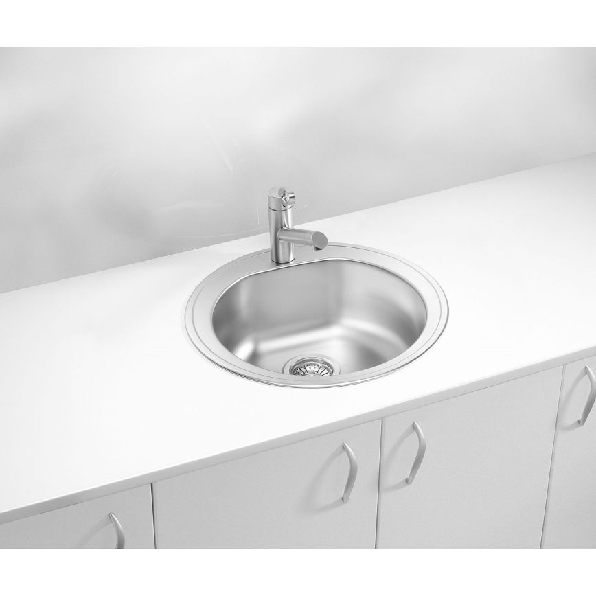 ALVEUS 1116756 - Νεροχύτης κουζίνας FORM διάμετρος 51 cm ματ ατσάλι/σατινέ, βάθος 18,5 cm