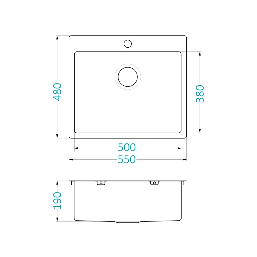 ALVEUS 1124382 - Νεροχύτης κουζίνας QUARTO 55x48 cm σατινέ