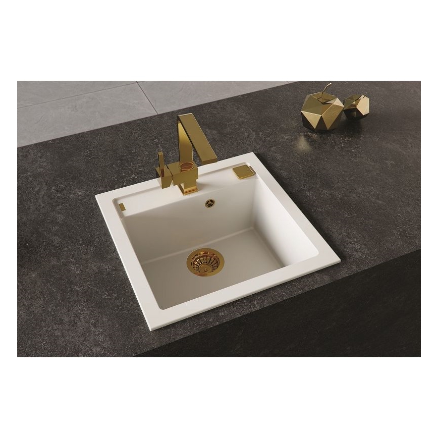 ALVEUS 1128395 - Νεροχύτης κουζίνας FORMIC 52x51 cm γρανίτης/λευκό