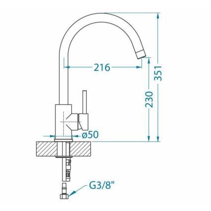 ALVEUS 1129028 - Μπαταρία κουζίνας ELZA 35,1 cm brushed ατσάλι