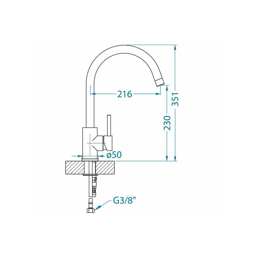 ALVEUS 1129028 - Μπαταρία κουζίνας ELZA 35,1 cm brushed ατσάλι