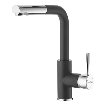 ALVEUS 1129048 - Μπαταρία κουζίνας με ντους SIROS 29,7 cm γρανίτης/μαύρο