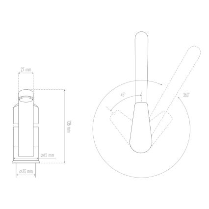 ALVEUS 1130434 - Μπαταρία κουζίνας NINA 13,5 cm γρανίτης/μαύρο